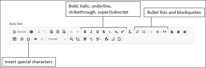 Editor Top Menu