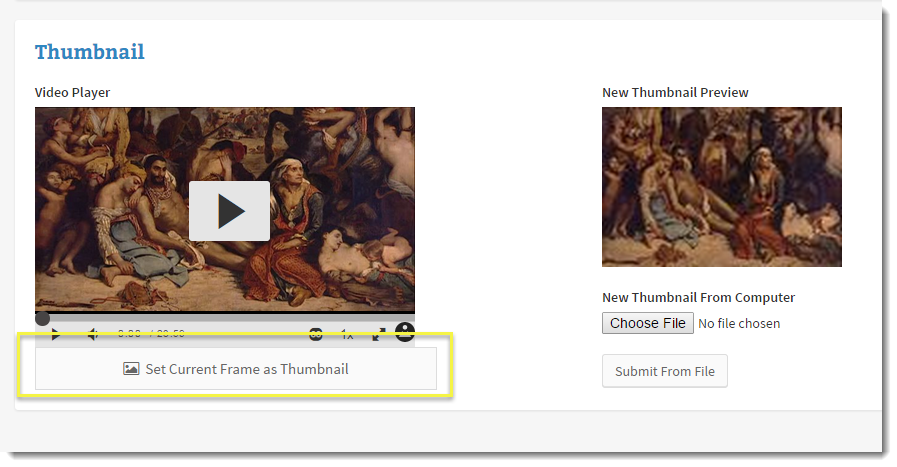 Set thumbnail from frame